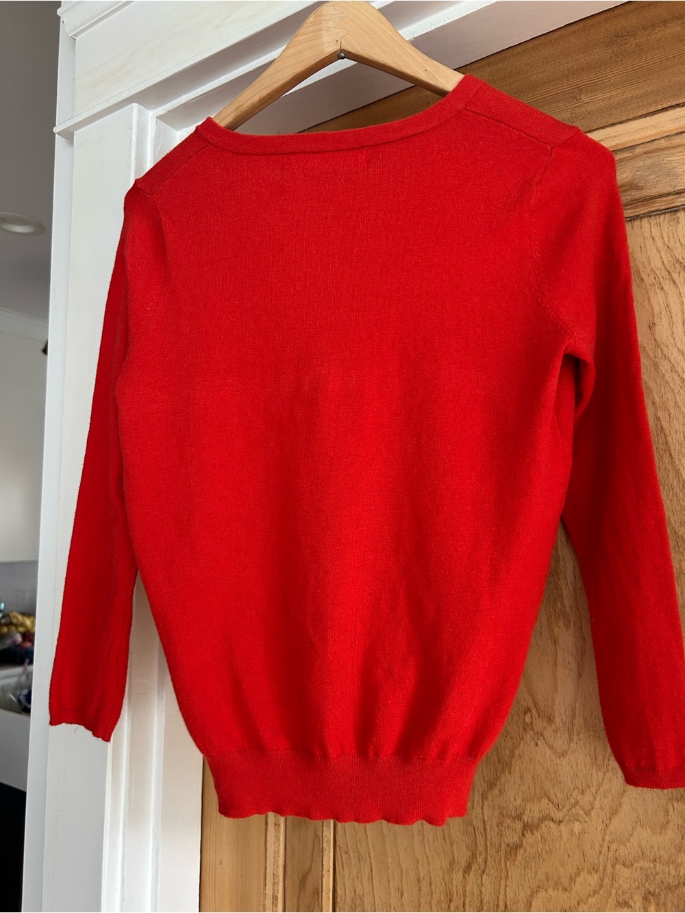 sparrow Bright Red Ruffle-Trim Button Cardigan - Picture 3 of 4
